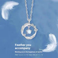 Silver-Tone Feather Pendant Necklace