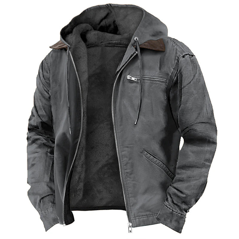 Men's Fleece Hooded Zip Jacket