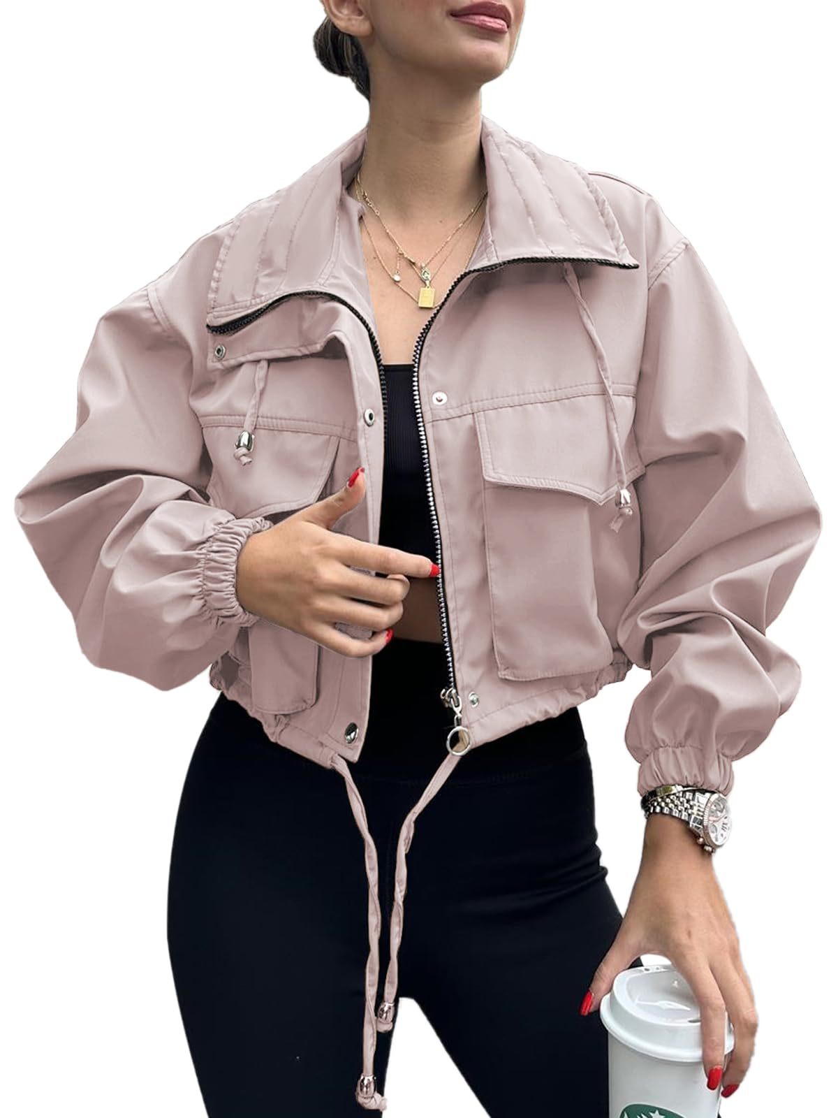 Short Zip Trench Jacket