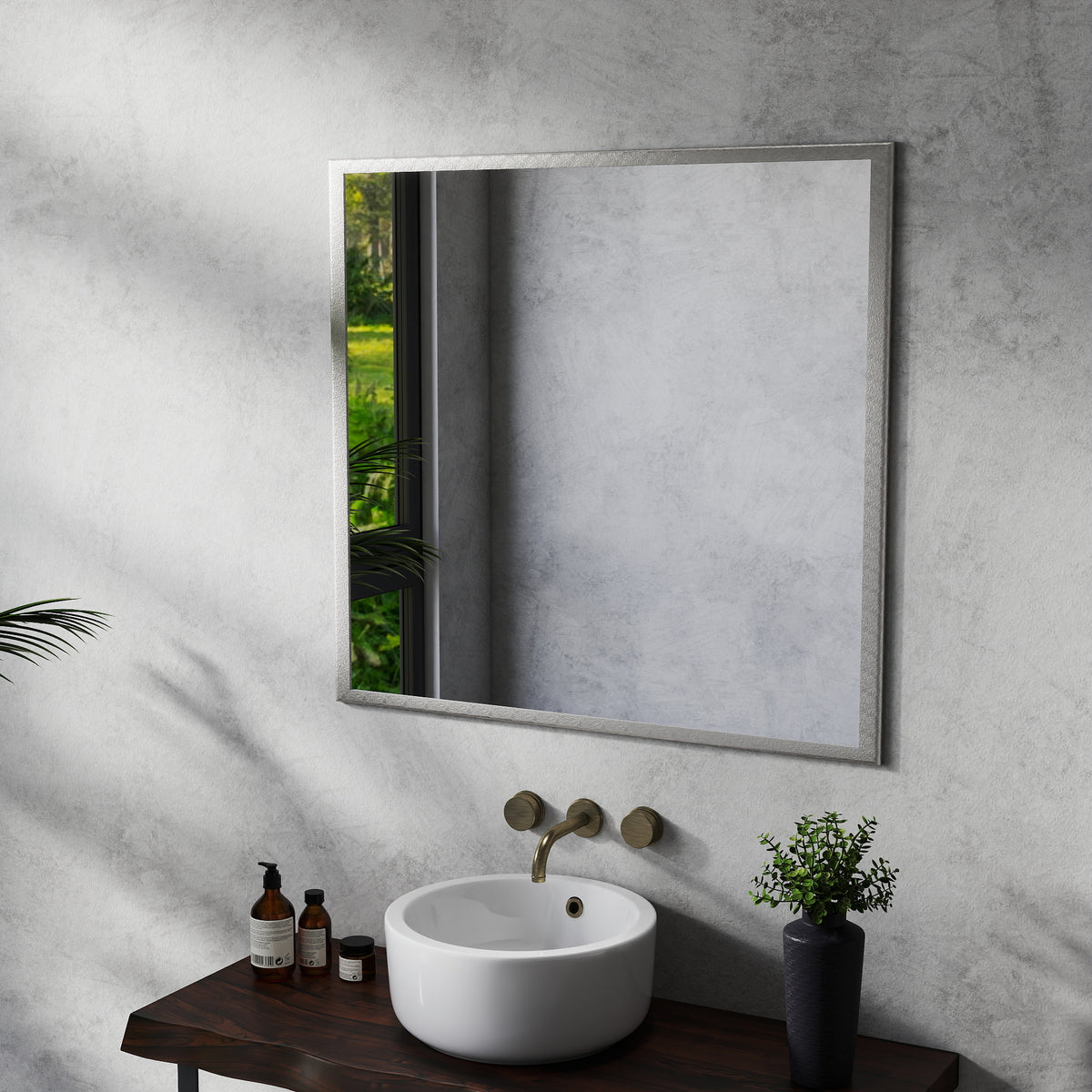 32-Inch Silver Frame Wall Mirror