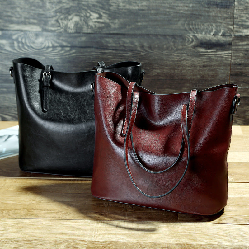 Oil-Wax Leather Tote Bag