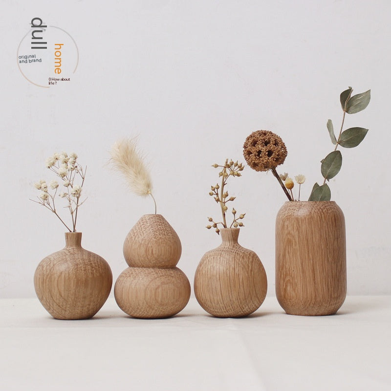 Solid Wood Dried Flower Vase