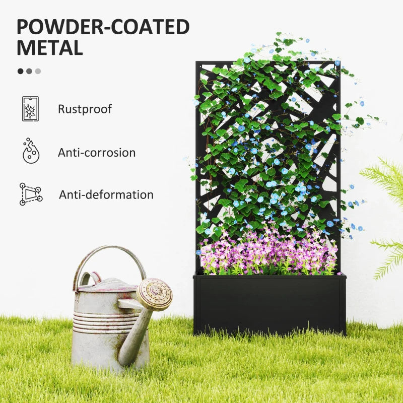 Metal Planter with Privacy Screen