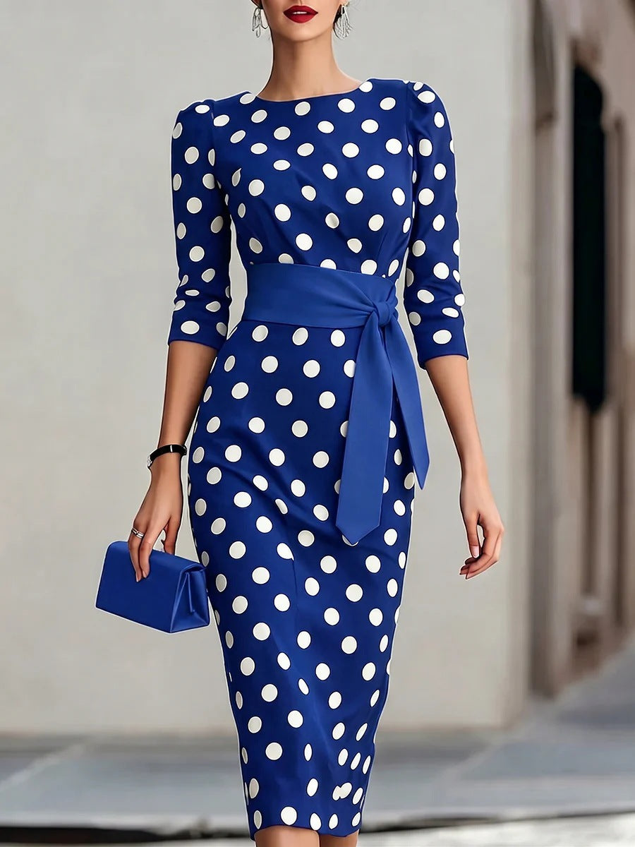 Women's Belted Midi Pencil Dress