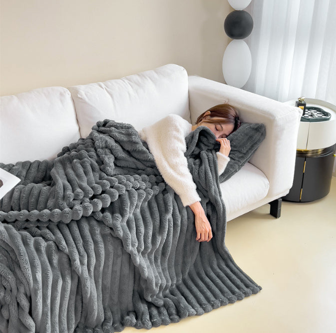 Bubble Faux Fur Throw Blanket