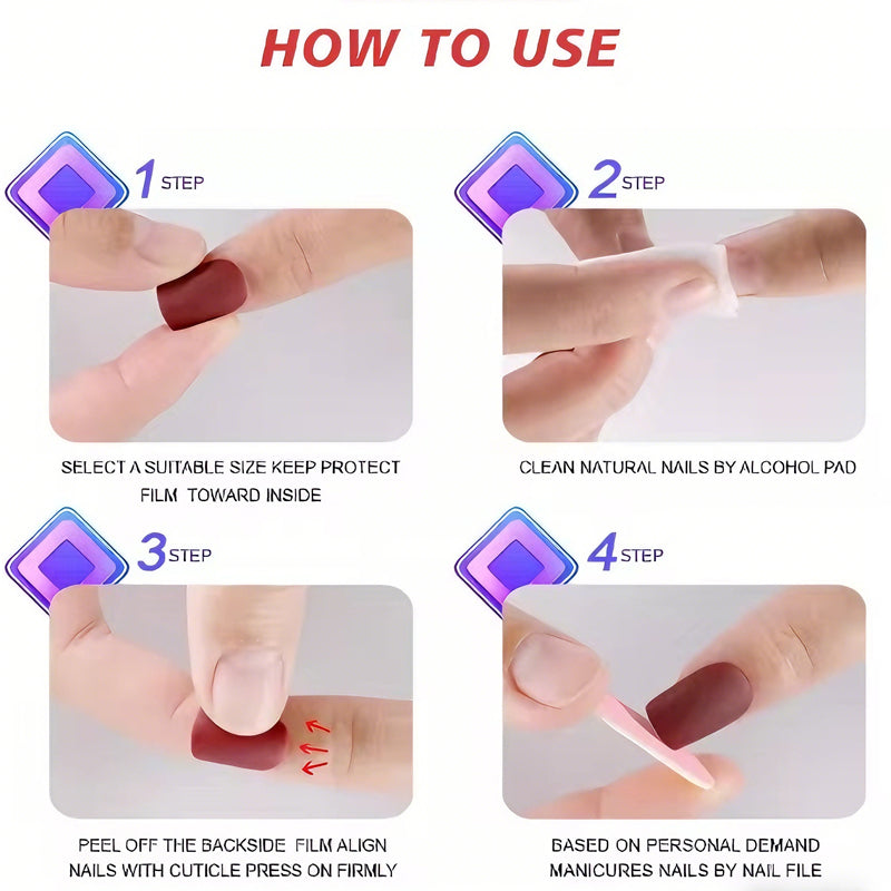 Red Heart Press-On Nails (24 Pcs)