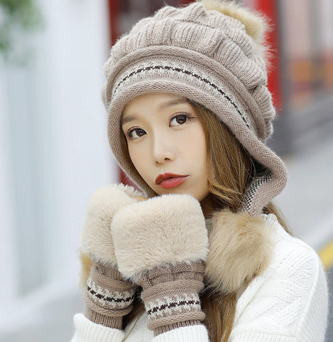 Pom-Pom Earflap Beanie