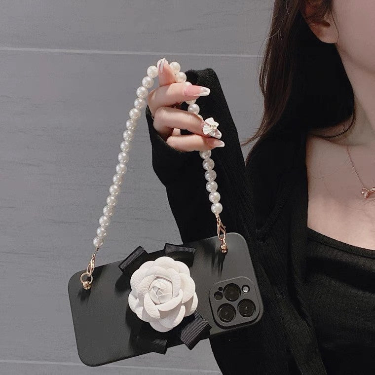 Camellia Pearl Chain iPhone Case