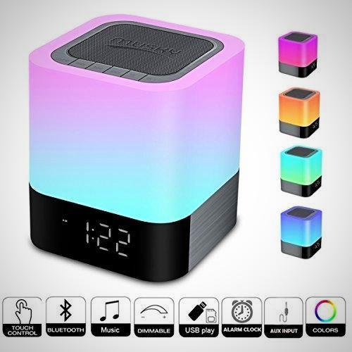 Bluetooth Speaker with Night Light & Clock