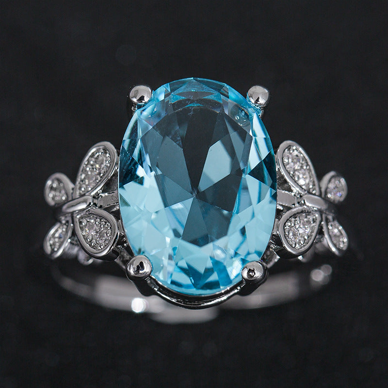 Sea Blue Bow Ring