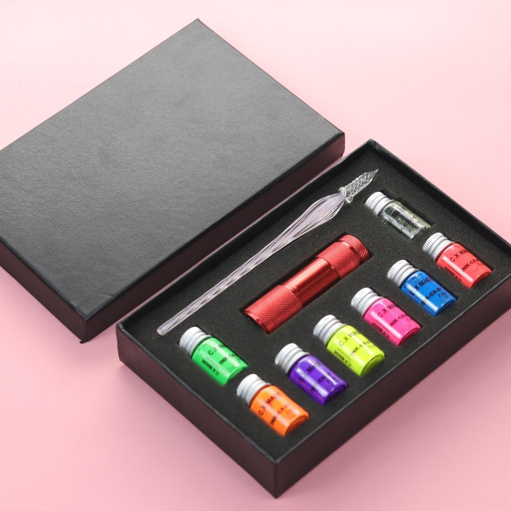 Glow-Under-UV Fountain Pen Ink Set