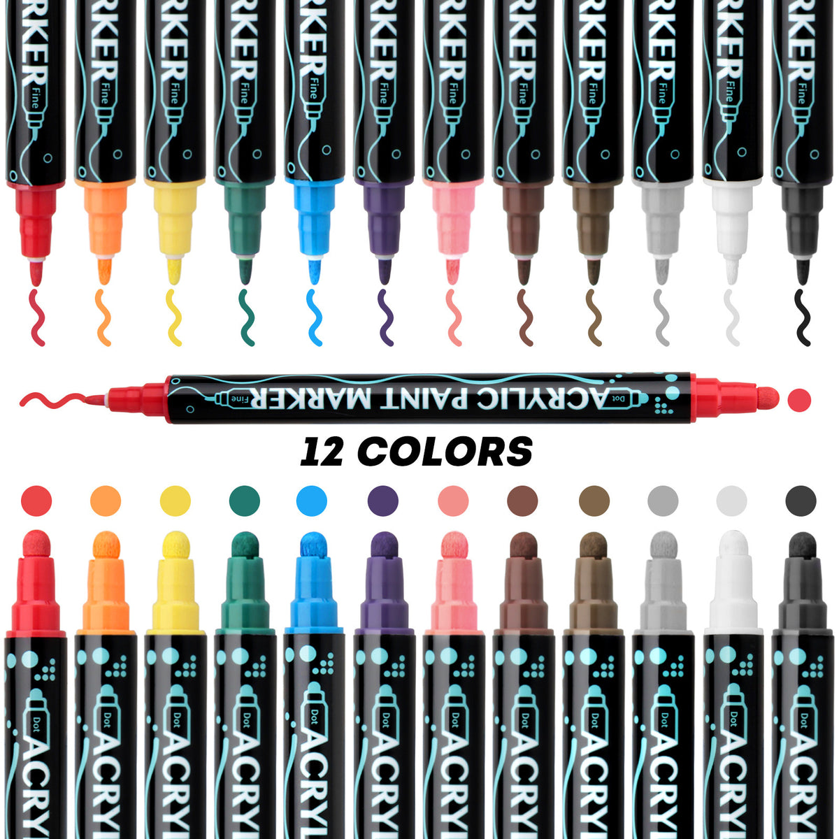 Dual-Tip Acrylic Paint Markers