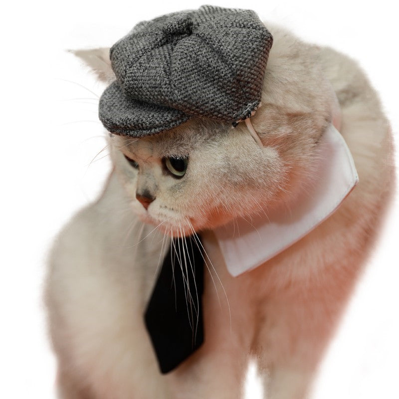 Cat Gentleman Beret & Tie Set