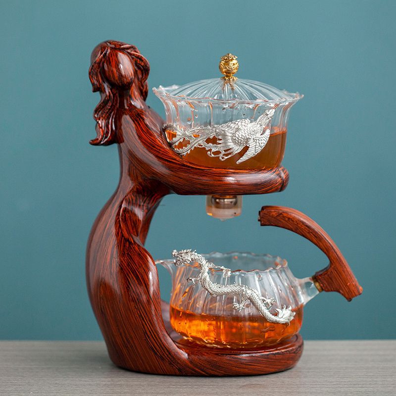 Lady Figure Glass Tea Infuser Set