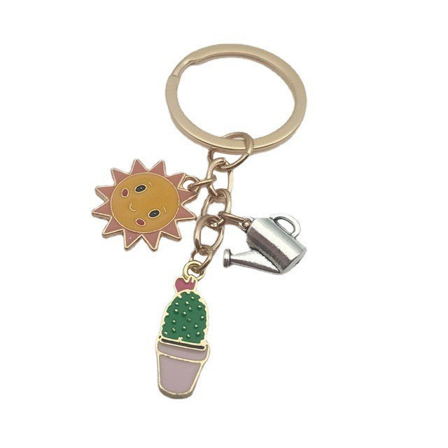 Cactus & Sun Keychain