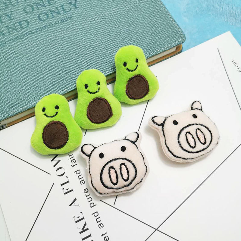 Plush Avocado & Piggy Brooch