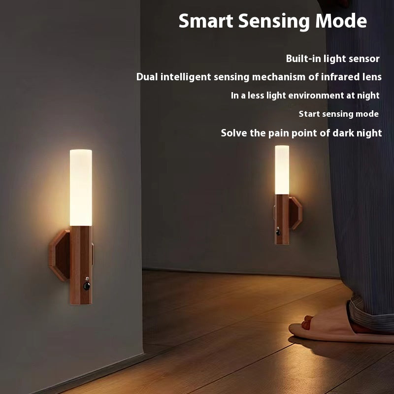 Motion Sensor Wood Grain Light