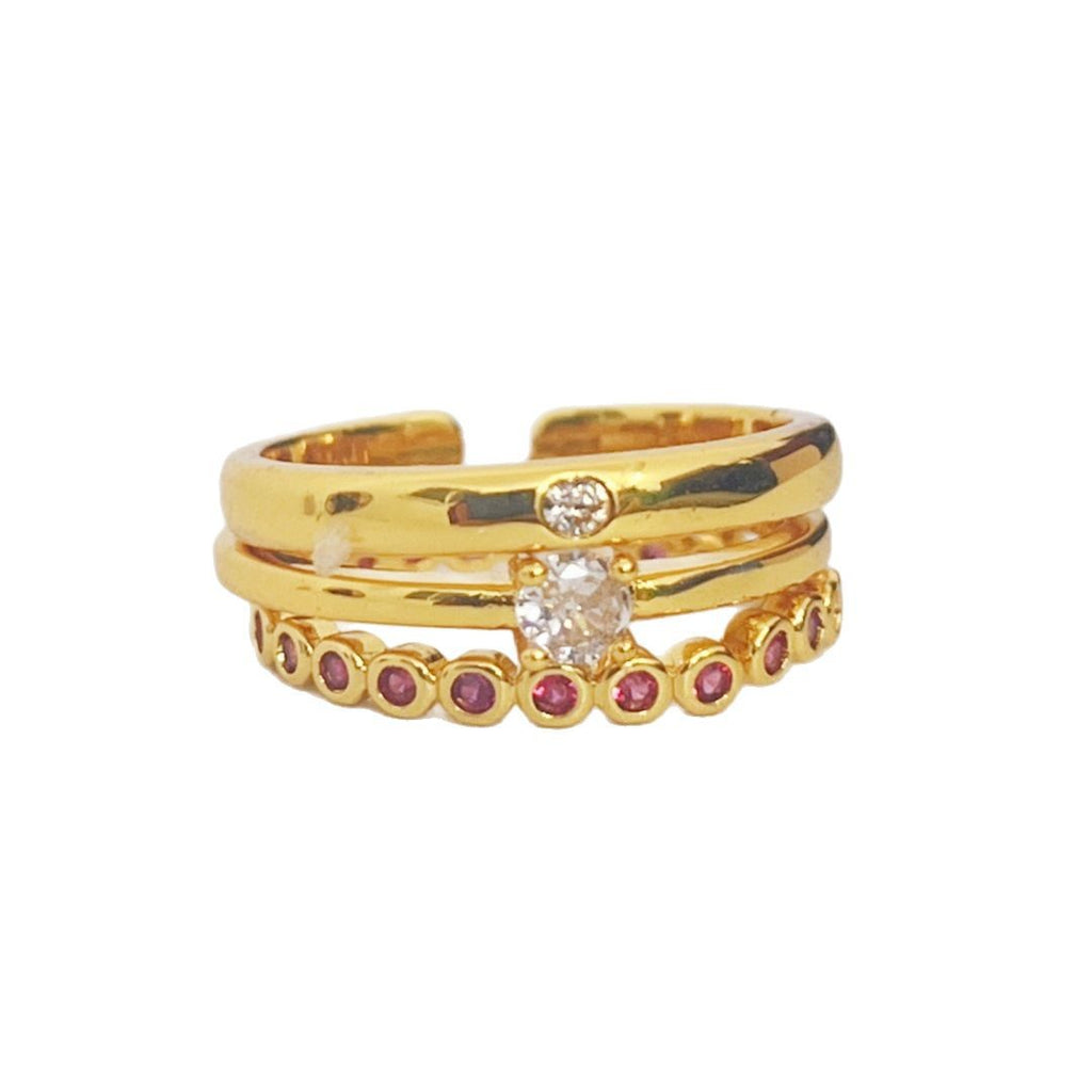 Red Crystal Dot Ring