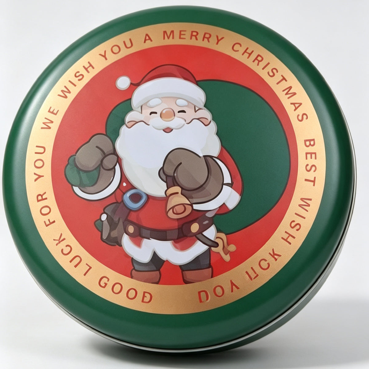 Round Santa Christmas Gift Tin