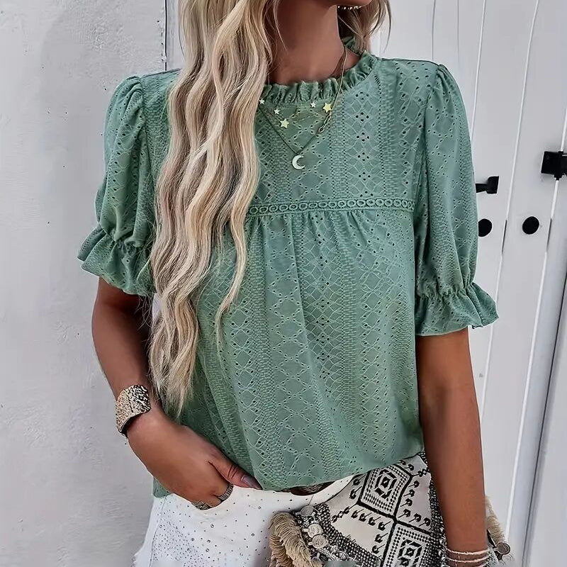 Ruffle-Sleeve Blouse