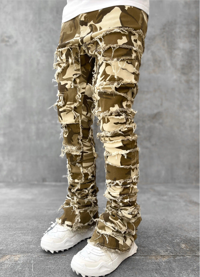 Men's Distressed Stacked Jeans