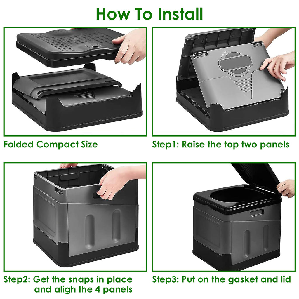 Collapsible Portable Toilet (5.3 Gal)