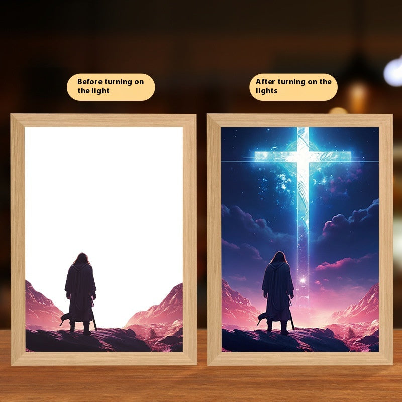 LED Light-Up Cross Art Frame