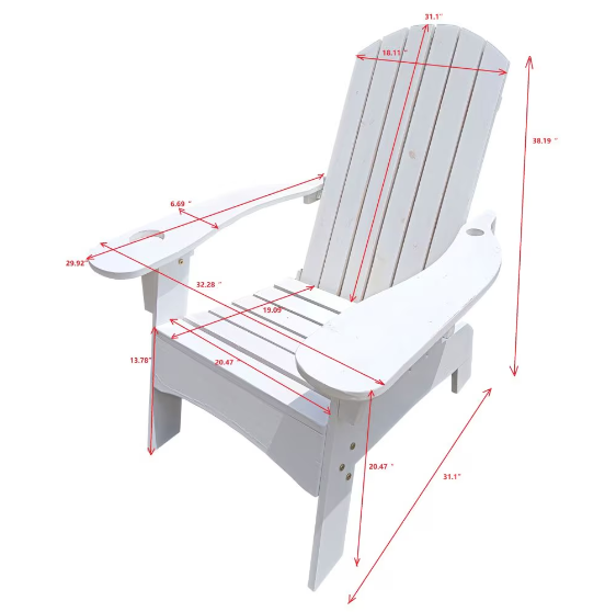 Solid Wood Adirondack Chair