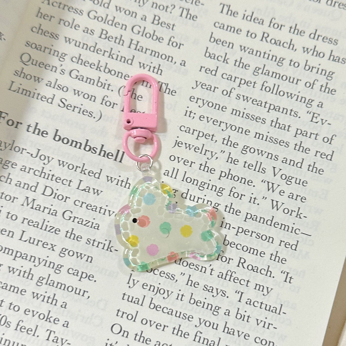 Clear Bunny Keychain