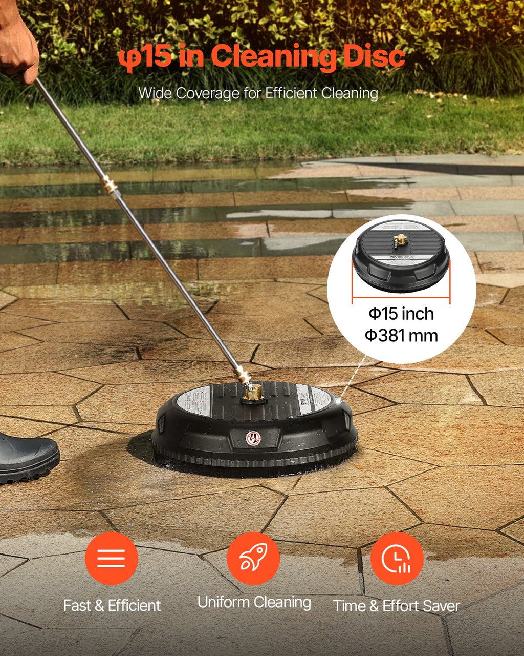 15-Inch Pressure Washer Surface Cleaner