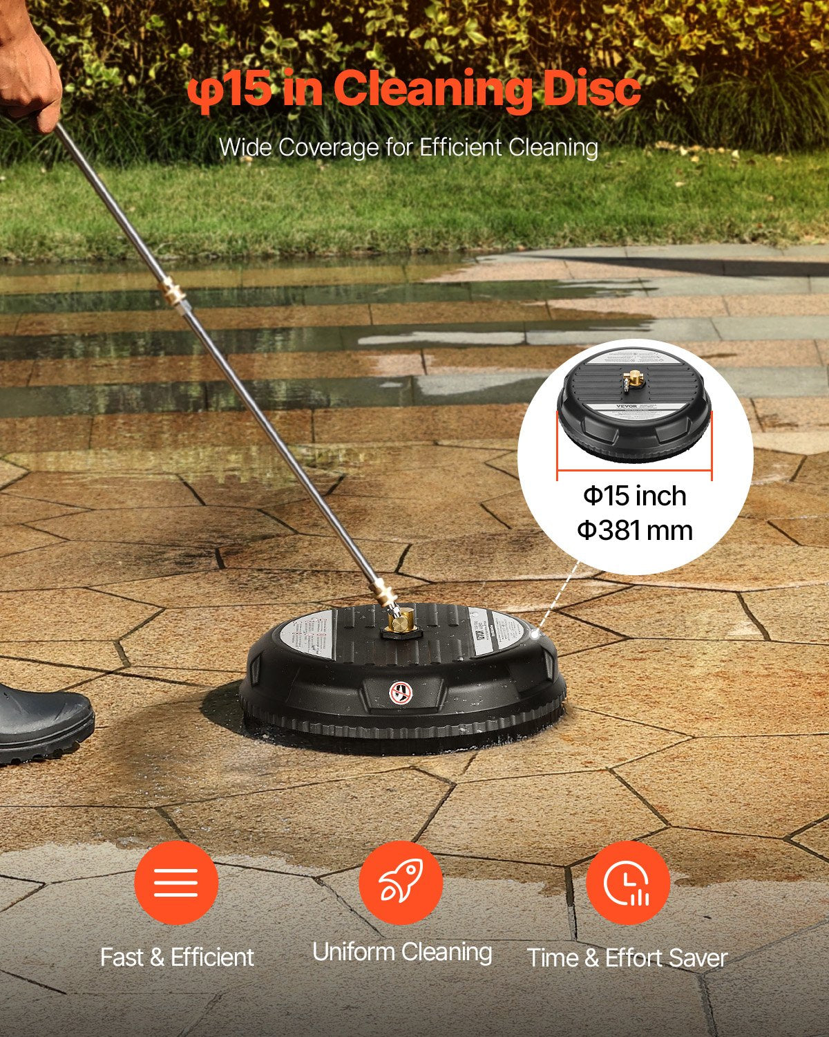 15-Inch Pressure Washer Surface Cleaner