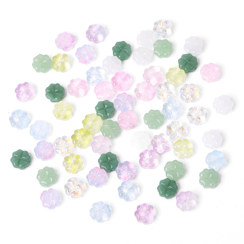 Glass Four-Leaf Clover Beads (20 pcs)