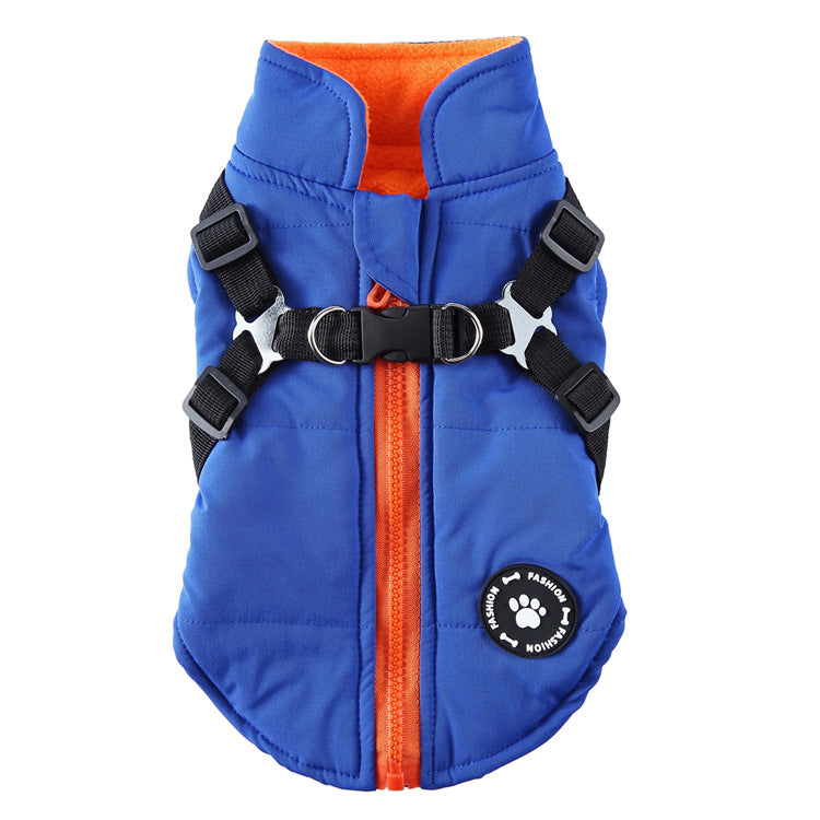 Padded Dog Coat with Harness Opening