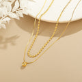 Double-Layer Golden Bead Necklace