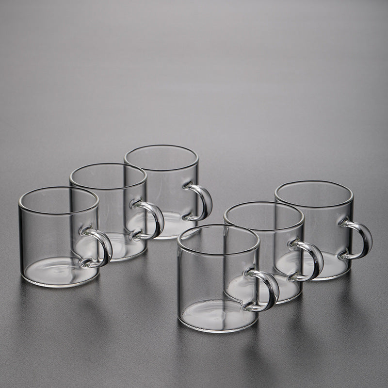 Clear Glass Tea Cups with Handle (Set)