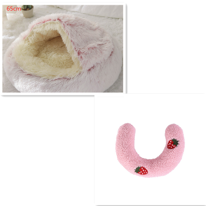 2-in-1 Plush Pet Bed & Cave