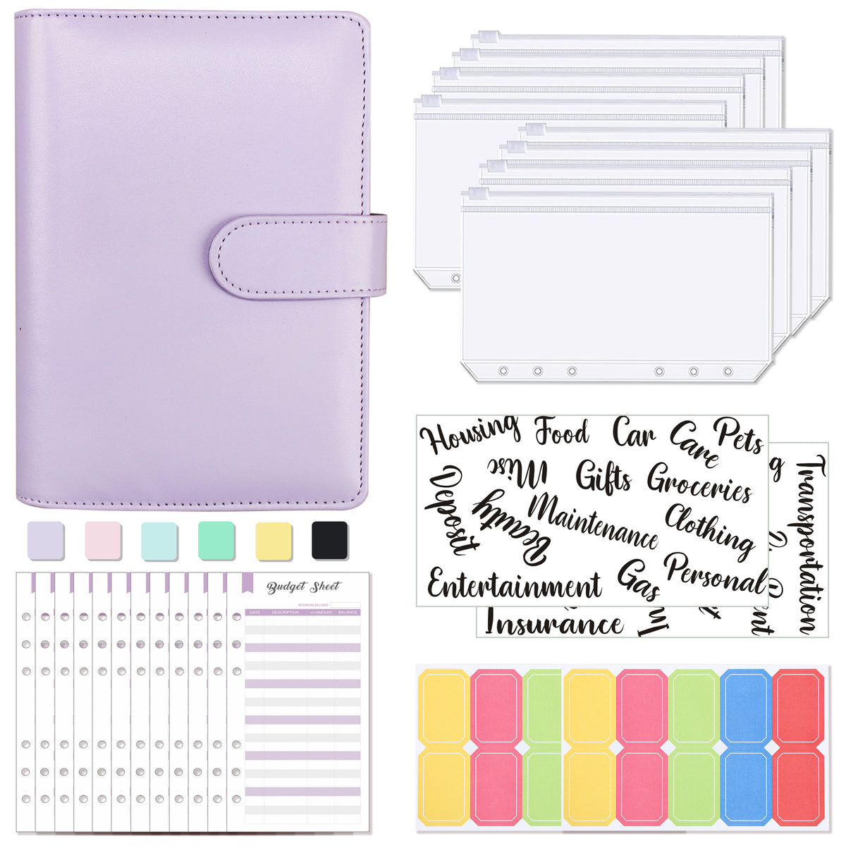 A6 Budget Binder with Cash Envelopes