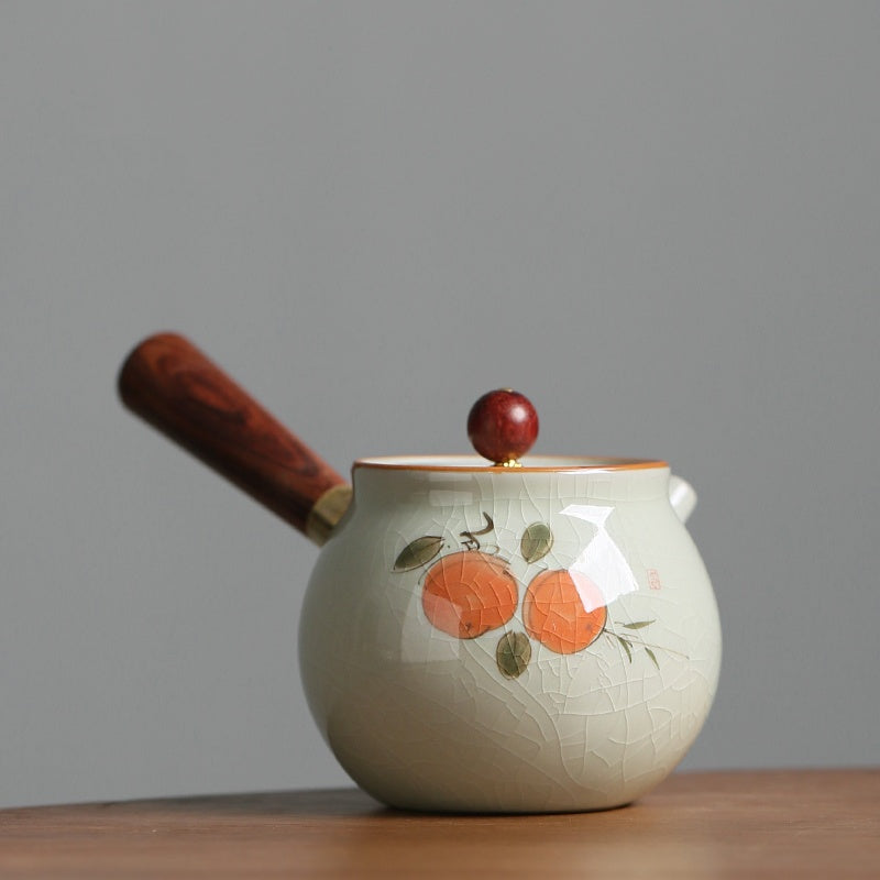 Hand-Painted Persimmon Teapot