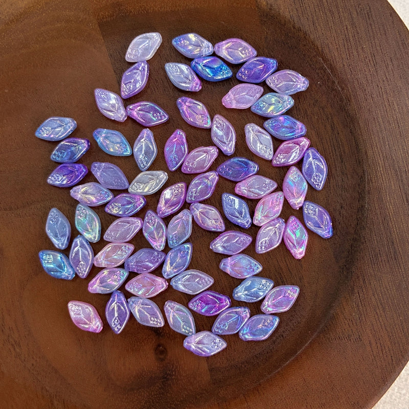 Glow-in-the-Dark Acrylic Leaf Beads