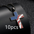 American Flag Cross Necklace