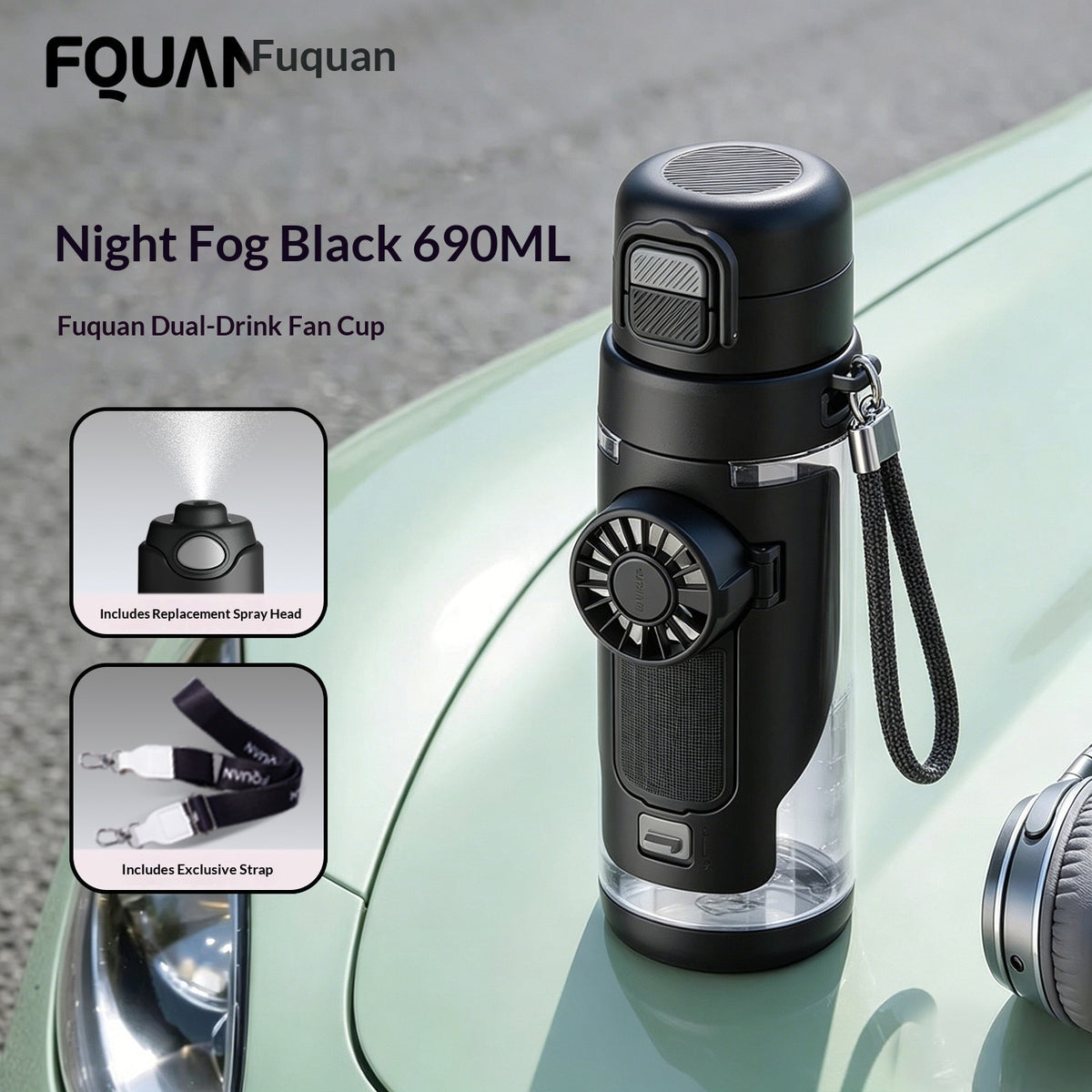 Cooling Fan Water Bottle