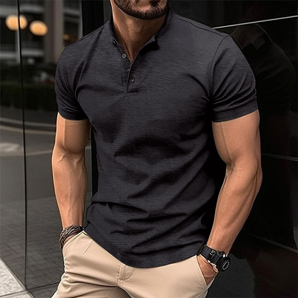 Men's Knit Henley Short-Sleeve Shirt