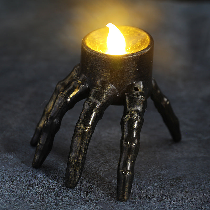 Skeleton Hand & Skull Candle Lantern
