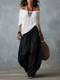 Off-Shoulder Top & Flare Pants Set