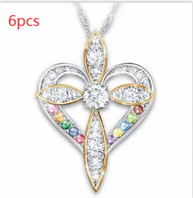 Heart Cross Pendant Necklace