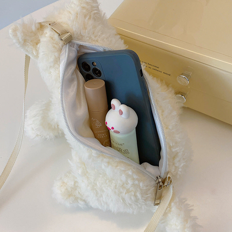 Fluffy Puppy Plush Shoulder Bag