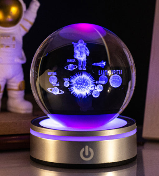 3D Engraved Crystal Ball Night Light