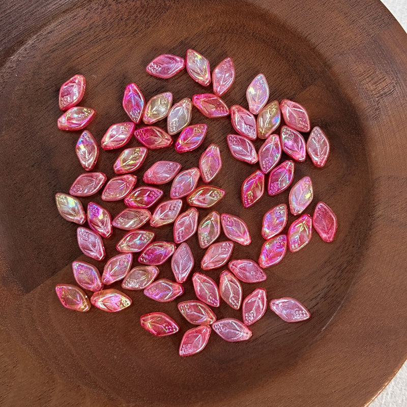 Glow-in-the-Dark Acrylic Leaf Beads