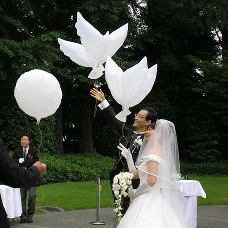 Dove, Heart & Star Foil Balloons