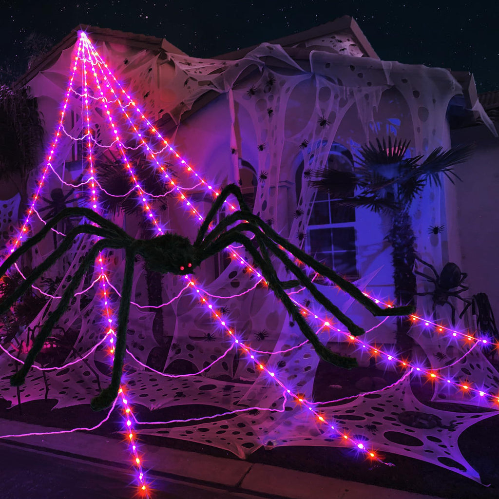 Giant Spider Web with Plush Spider